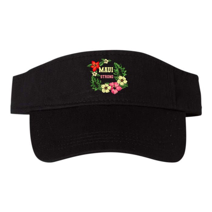 Pray For Maui Hawaii Strong Hawaiian Floral Valucap Bio-Washed Visor