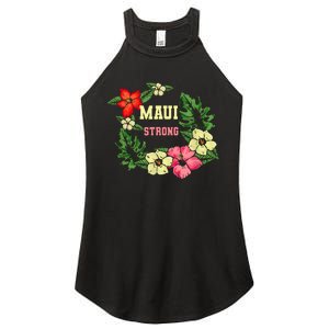 Pray For Maui Hawaii Strong Hawaiian Floral Women's Perfect Tri Rocker Tank