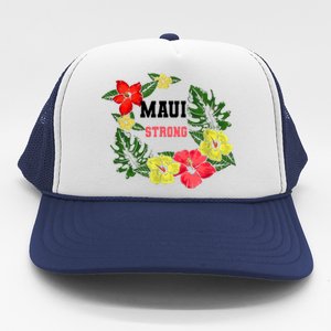 Pray For Maui Hawaii Strong Hawaiian Floral Trucker Hat