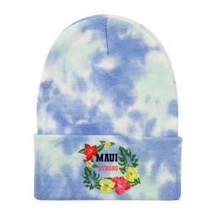 Pray For Maui Hawaii Strong Hawaiian Floral Tie Dye 12in Knit Beanie