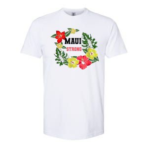 Pray For Maui Hawaii Strong Hawaiian Floral Softstyle CVC T-Shirt