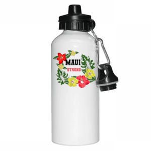 Pray For Maui Hawaii Strong Hawaiian Floral Aluminum Water Bottle