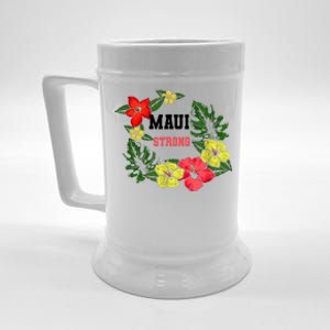 Pray For Maui Hawaii Strong Hawaiian Floral Beer Stein