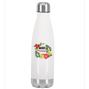 Pray For Maui Hawaii Strong Hawaiian Floral Stainless Steel Insulated Water Bottle