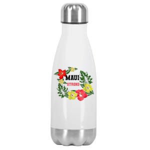 Pray For Maui Hawaii Strong Hawaiian Floral Stainless Steel Insulated Water Bottle