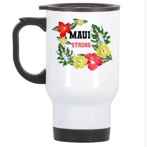 Pray For Maui Hawaii Strong Hawaiian Floral Stainless Steel Travel Mug