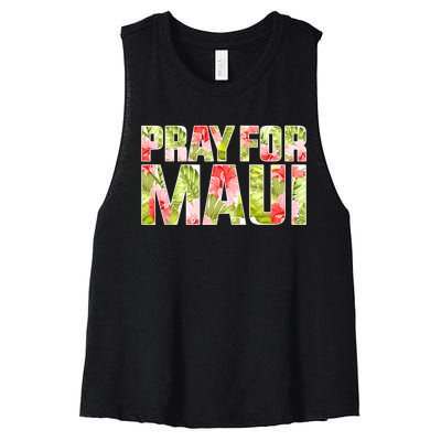 Pray For Maui Hawaii Strong  Maui Fire Relief Efforts Women's Racerback Cropped Tank