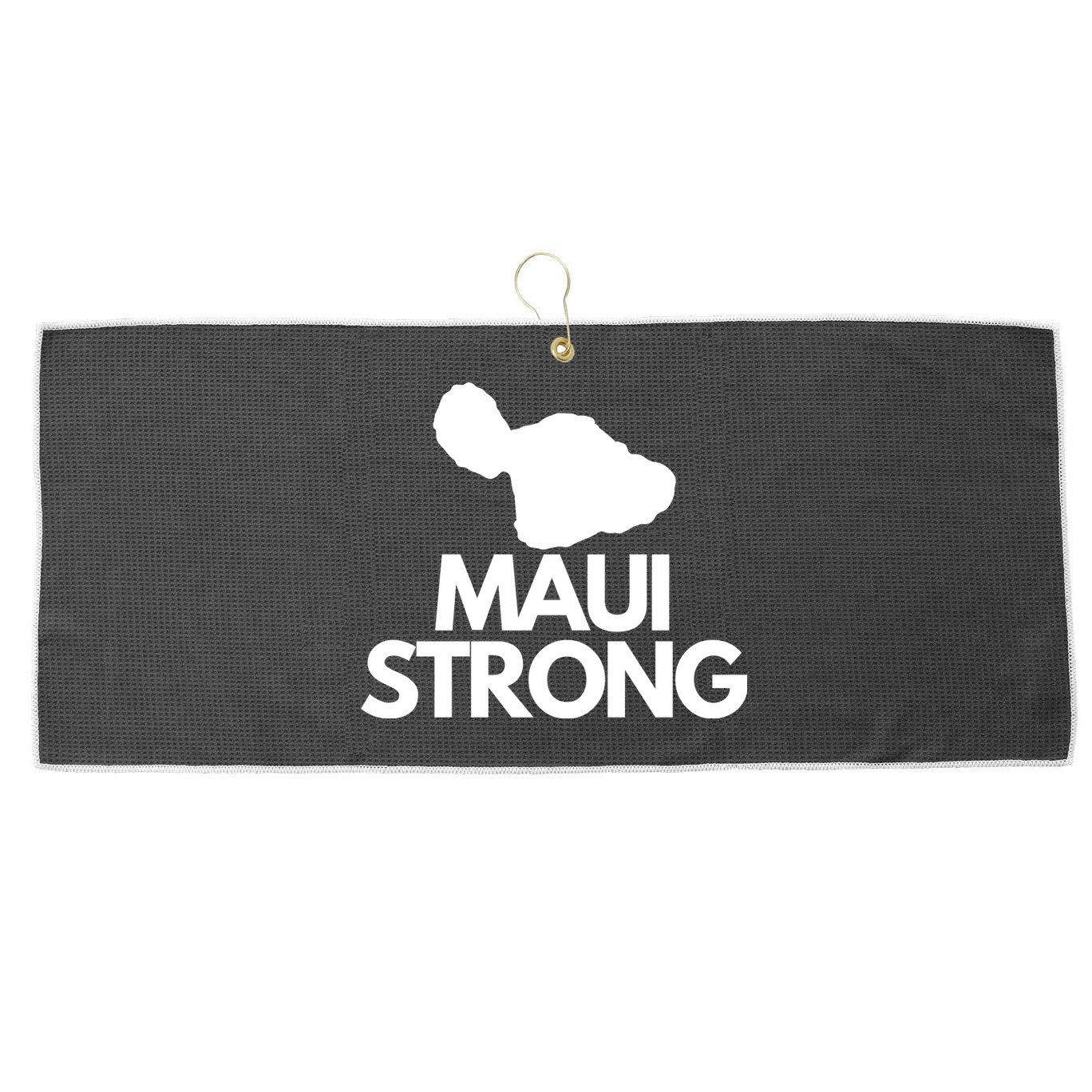 Pray For Maui Hawaii Strong Large Microfiber Waffle Golf Towel