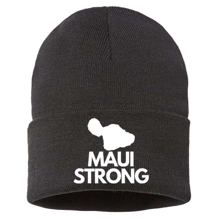 Pray For Maui Hawaii Strong Sustainable Knit Beanie