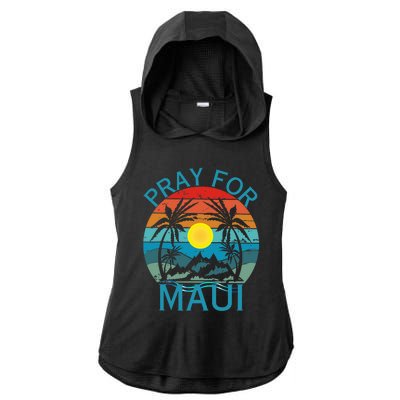 Pray For Maui Hawaii Wildflower Support Men Women Ladies PosiCharge Tri-Blend Wicking Draft Hoodie Tank