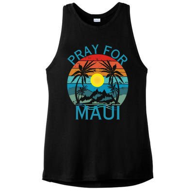 Pray For Maui Hawaii Wildflower Support Men Women Ladies PosiCharge Tri-Blend Wicking Tank