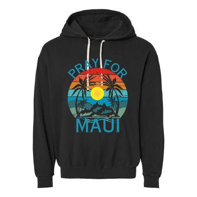 Pray For Maui Hawaii Wildflower Support Men Women Garment-Dyed Fleece Hoodie