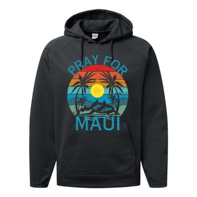 Pray For Maui Hawaii Wildflower Support Men Women Performance Fleece Hoodie