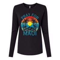 Pray For Maui Hawaii Wildflower Support Men Women Womens Cotton Relaxed Long Sleeve T-Shirt