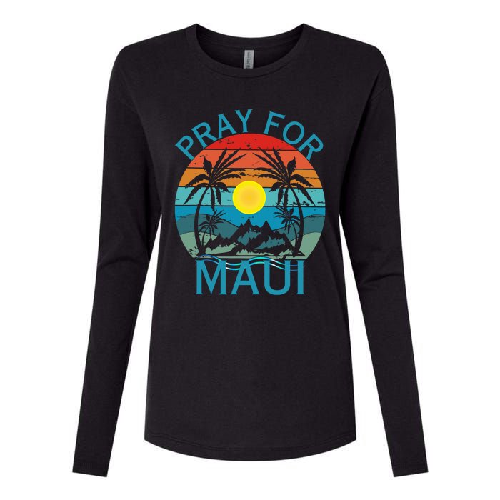 Pray For Maui Hawaii Wildflower Support Men Women Womens Cotton Relaxed Long Sleeve T-Shirt