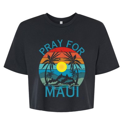 Pray For Maui Hawaii Wildflower Support Men Women Bella+Canvas Jersey Crop Tee