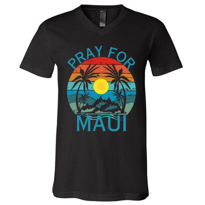 Pray For Maui Hawaii Wildflower Support Men Women V-Neck T-Shirt