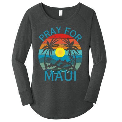 Pray For Maui Hawaii Wildflower Support Men Women Women's Perfect Tri Tunic Long Sleeve Shirt