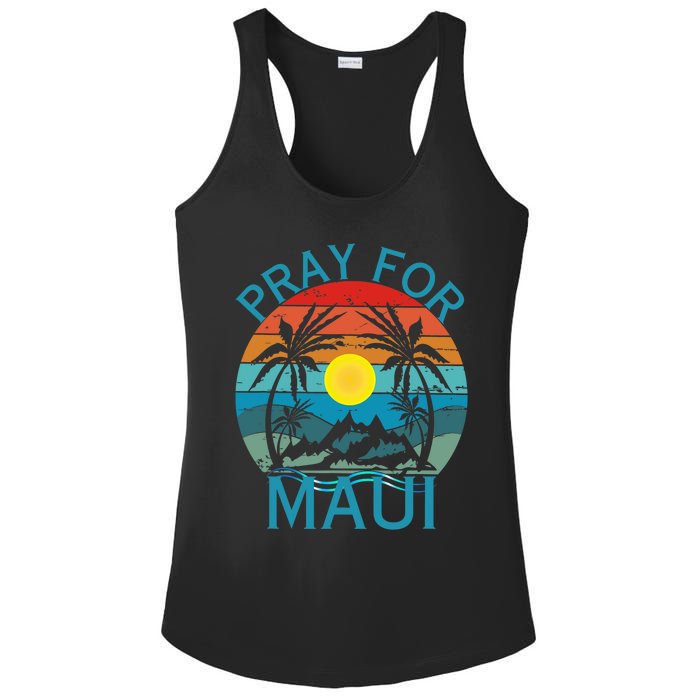 Pray For Maui Hawaii Wildflower Support Men Women Ladies PosiCharge Competitor Racerback Tank