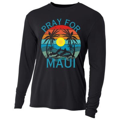 Pray For Maui Hawaii Wildflower Support Men Women Cooling Performance Long Sleeve Crew