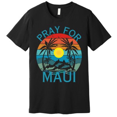 Pray For Maui Hawaii Wildflower Support Men Women Premium T-Shirt