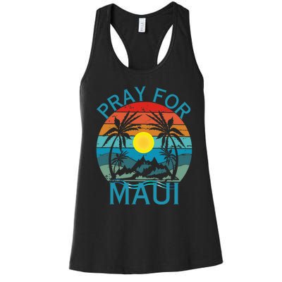 Pray For Maui Hawaii Wildflower Support Men Women Women's Racerback Tank