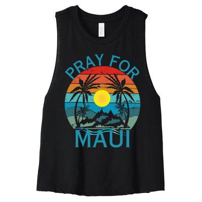 Pray For Maui Hawaii Wildflower Support Men Women Women's Racerback Cropped Tank