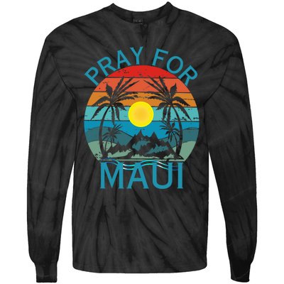 Pray For Maui Hawaii Wildflower Support Men Women Tie-Dye Long Sleeve Shirt