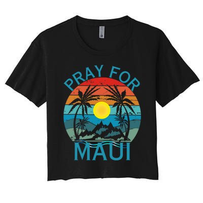 Pray For Maui Hawaii Wildflower Support Men Women Women's Crop Top Tee