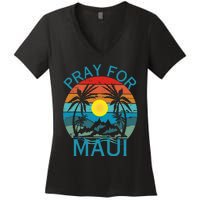 Pray For Maui Hawaii Wildflower Support Men Women Women's V-Neck T-Shirt