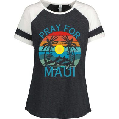 Pray For Maui Hawaii Wildflower Support Men Women Enza Ladies Jersey Colorblock Tee