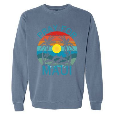 Pray For Maui Hawaii Wildflower Support Men Women Garment-Dyed Sweatshirt