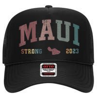 Pray For Maui Hawaii Strong Vintage Design High Crown Mesh Back Trucker Hat