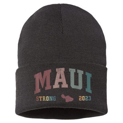 Pray For Maui Hawaii Strong Vintage Design Sustainable Knit Beanie