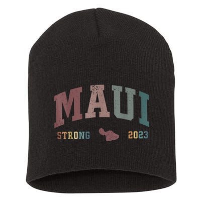 Pray For Maui Hawaii Strong Vintage Design Short Acrylic Beanie