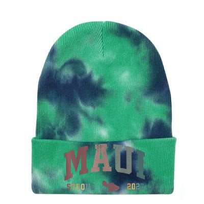 Pray For Maui Hawaii Strong Vintage Design Tie Dye 12in Knit Beanie