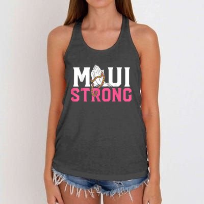 Pray For Maui Hawaii Strong Women's Knotted Racerback Tank