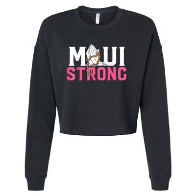 Pray For Maui Hawaii Strong Cropped Pullover Crew