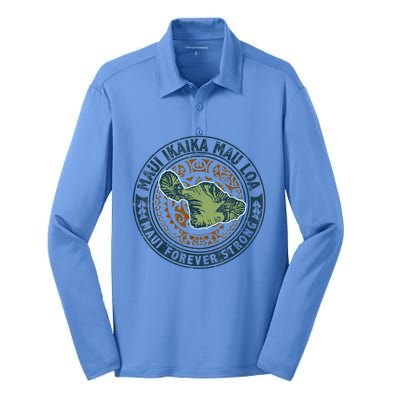 Pray For Maui Hawaii Strong Silk Touch Performance Long Sleeve Polo