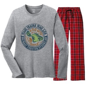 Pray For Maui Hawaii Strong Women's Long Sleeve Flannel Pajama Set 