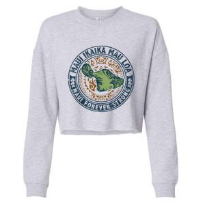 Pray For Maui Hawaii Strong Cropped Pullover Crew