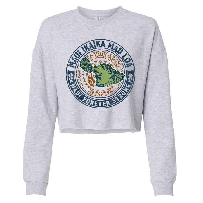 Pray For Maui Hawaii Strong Cropped Pullover Crew