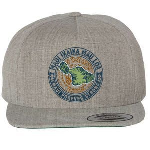 Pray For Maui Hawaii Strong Wool Snapback Cap