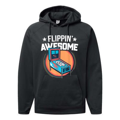 Pinball For Men Flippin' Awesome Flipping Arcade Performance Fleece Hoodie