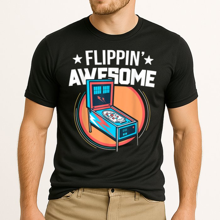 Pinball For Men Flippin' Awesome Flipping Arcade Performance Shirt