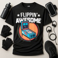 Pinball For Men Flippin' Awesome Flipping Arcade Performance Shirt