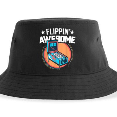Pinball For Men Flippin' Awesome Flipping Arcade Sustainable Bucket Hat