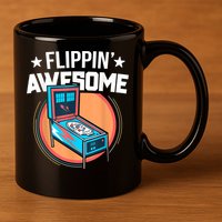 Pinball For Men Flippin' Awesome Flipping Arcade 11oz C Handle Ceramic Mug