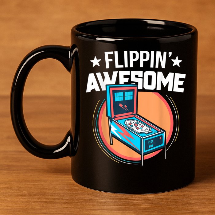 Pinball For Men Flippin' Awesome Flipping Arcade 11oz C Handle Ceramic Mug