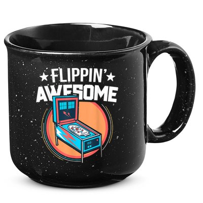 Pinball For Men Flippin' Awesome Flipping Arcade 15oz Campfire Ceramic Mug